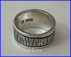 Rare Navajo Hopi Artisan Kee Yazzie Sterling Silver Bark Bamboo Size 6 Band Ring