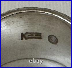 Rare Navajo Hopi Artisan Kee Yazzie Sterling Silver Bark Bamboo Size 6 Band Ring