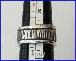 Rare Navajo Hopi Artisan Kee Yazzie Sterling Silver Bark Bamboo Size 6 Band Ring