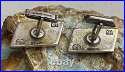 Rare Navajo KENNETH BEGAY Signed Thick Sterling Silver Cufflinks & Tie Tack Set