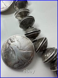Rare Navajo Native American Turquoise mercury dime walking liberty coin Necklace