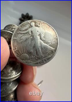 Rare Navajo Native American Turquoise mercury dime walking liberty coin Necklace