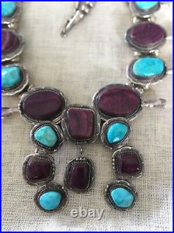 Rare! Navajo Purple Spiny Oyster And Turquoise Jewelry Set. Royalty Worthy