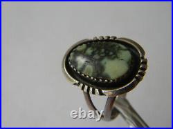 Rare Navajo Sterling Silver 925 Prince Mine Turquoise Veriscite Ring Sz 7.5