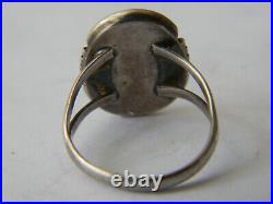 Rare Navajo Sterling Silver 925 Prince Mine Turquoise Veriscite Ring Sz 7.5