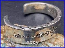 Rare Navajo WES WILLIE Handwrought Ingot Sterling Silver Cuff Bracelet 117+ Gram