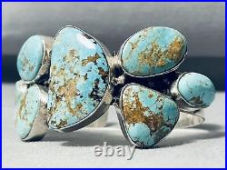 Rare Number 8 Mine Turquoise Navajo Sterling Silver Bracelet