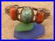 Rare-Number-8-Turquoise-and-Coral-1960-1970-Tribal-Cuff-Sterling-Unsigned-01-uir