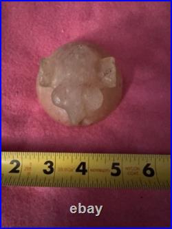 Rare Offering Native American Quartz Carved Popeyed Birdstone Artifact Drilled