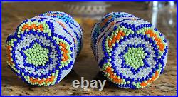 Rare Ojibwe Native American Fully Beaded Salt and Pepper Shakers