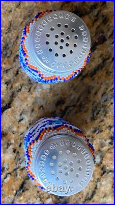 Rare Ojibwe Native American Fully Beaded Salt and Pepper Shakers