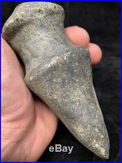 Rare Old Ancient Native American Indian Grooved Stone Artifact Hatchet Axe Head