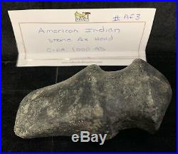 Rare Old Ancient Native American Indian Grooved Stone Artifact Hatchet Axe Head