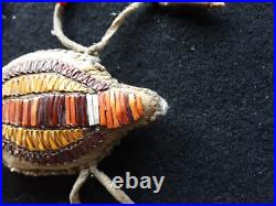 Rare, Old Native American Quilled Leather Fetish, Turtle Amulet, Sd-012508706