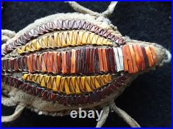 Rare, Old Native American Quilled Leather Fetish, Turtle Amulet, Sd-012508706