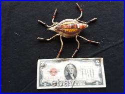 Rare, Old Native American Quilled Leather Fetish, Turtle Amulet, Sd-012508706