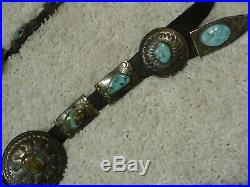 Rare Old Navajo Bridle with Beaded Brow Band & Royston Turquoise