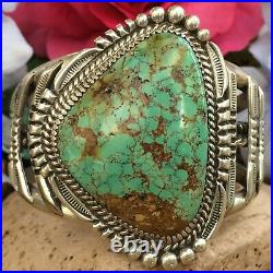 Rare Old Pawn Native American Navajo Royston Turquoise Sterling Cuff Bracelet