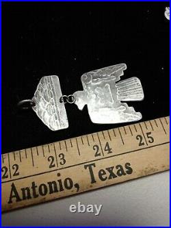Rare Old Pawn Vintage Navajo Fred Harvey Sterling Thunderbird Pendant W Cloud