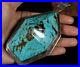 Rare-Old-Pawn-Vintage-Navajo-HUGE-Faceted-SLAB-Turquoise-Sterling-Signed-Pendant-01-xa