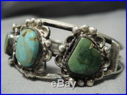 Rare Older Vintage Navajo Royston Turquoise Sterling Silver Bracelet