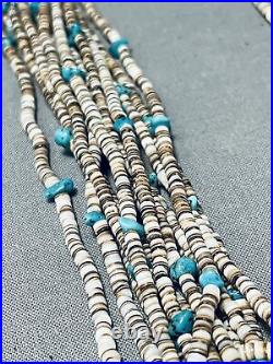 Rare Older Vintage Navajo Turquoise Heishi Necklace Old