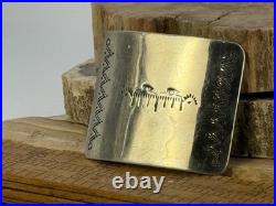 Rare Opal Paquin Zuni Sterling Stamped Buckle 1.85x 1.5-2NL25.36