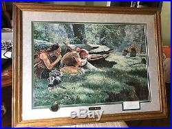 Rare Original 1995 Jack Paluh Native Hunters Native American Turkey Framed Print