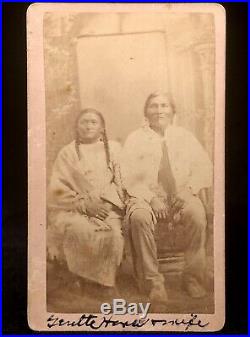 Rare Original Native American CDV Of Red Hat Fort Reno, Indian Territory