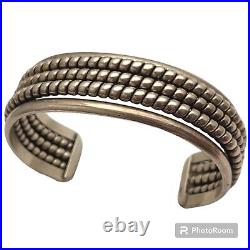 Rare PHILLIP TSOSIE STERLING SILVER Three Spiral Strand Native American Bracelet