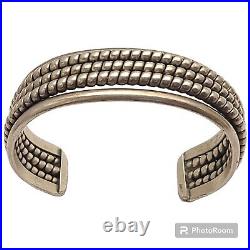 Rare PHILLIP TSOSIE STERLING SILVER Three Spiral Strand Native American Bracelet