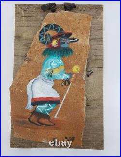 Rare Painted Rock Native American Wall Hanging Decor by Mary Gay (M. Gay) OOAK