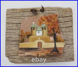 Rare Painted Rock Native American Wall Hanging Decor by Mary Gay (M. Gay) OOAK