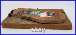 Rare Painted Rock Native American Wall Hanging Decor by Mary Gay (M. Gay) OOAK