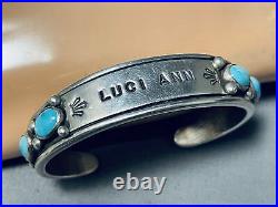 Rare Personal Gift Vintage Navajo Turquoise Sterling Silver Bracelet