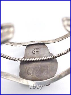 Rare Picture Jasper Navajo Native American Silver Cuff Bracelet Signed