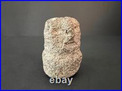 Rare Primitive Native American Medicine Pestle Owl Face, Granite