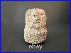 Rare Primitive Native American Medicine Pestle Owl Face, Granite