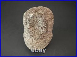 Rare Primitive Native American Medicine Pestle Owl Face, Granite