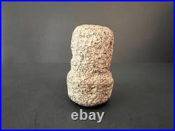 Rare Primitive Native American Medicine Pestle Owl Face, Granite