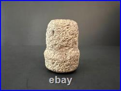 Rare Primitive Native American Medicine Pestle Owl Face, Granite