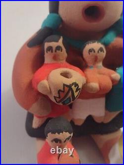 Rare Pueblo Jemez Storyteller with Five Children Native American Pottery Signed