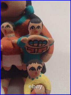 Rare Pueblo Jemez Storyteller with Five Children Native American Pottery Signed