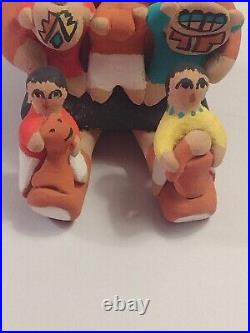 Rare Pueblo Jemez Storyteller with Five Children Native American Pottery Signed