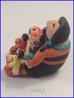 Rare Pueblo Jemez Storyteller with Five Children Native American Pottery Signed