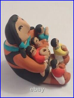 Rare Pueblo Jemez Storyteller with Five Children Native American Pottery Signed