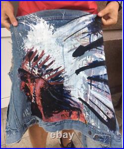 Rare Ralph Lauren Denim Supply Southwest Aztec Indian Chief Painted Jean Vest
