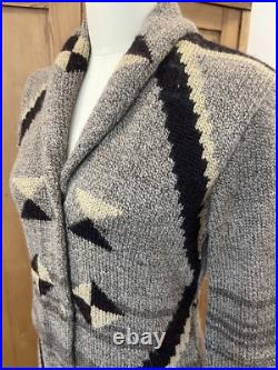 Rare Ralph Lauren Hand-Knit Native American Blanket Cardigan Coat Duster SMALL
