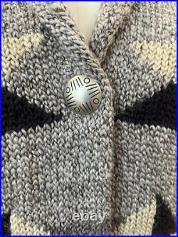 Rare Ralph Lauren Hand-Knit Native American Blanket Cardigan Coat Duster SMALL