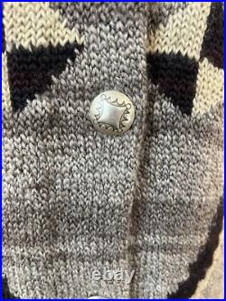 Rare Ralph Lauren Hand-Knit Native American Blanket Cardigan Coat Duster SMALL